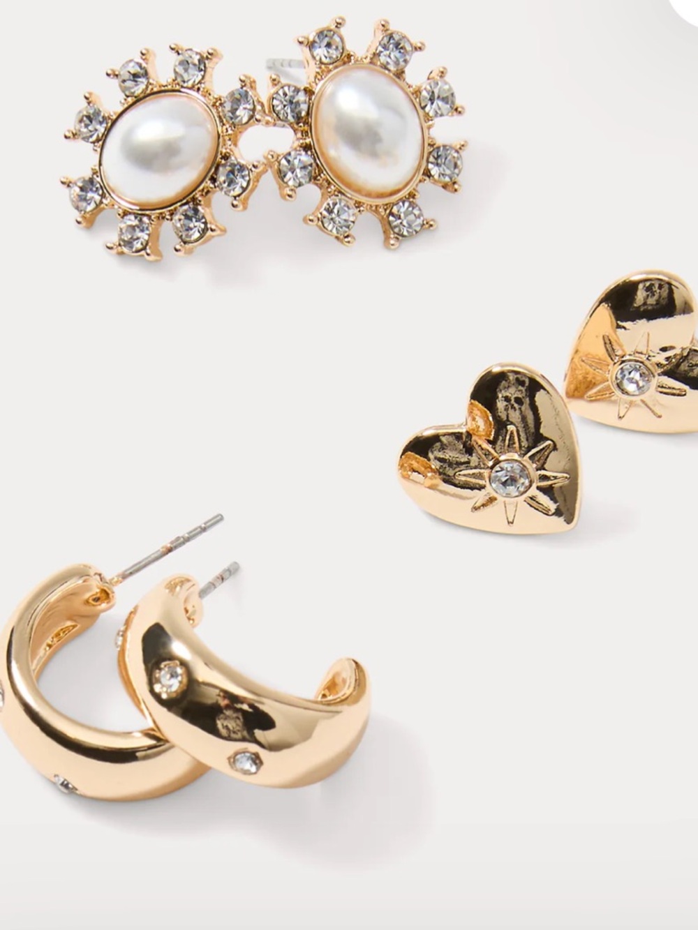 NWT Lilly Pulitzer Gold Spicy Socialite Earring Set of 3 - Picture 3 of 12